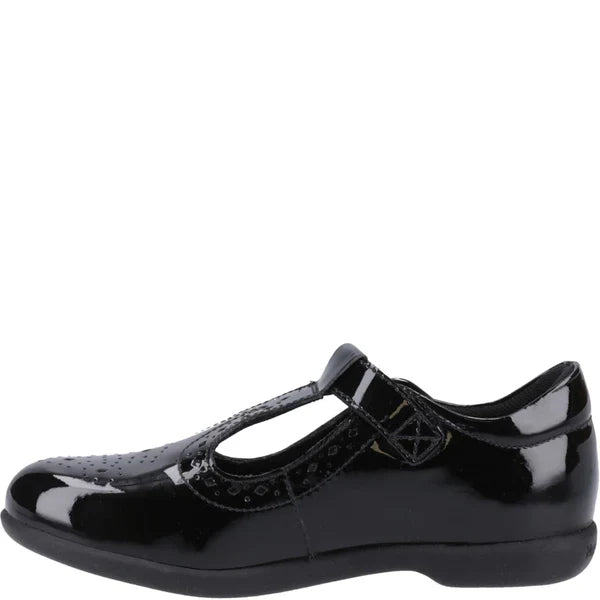 Hush Puppies BRITNEY Girls School Shoes Black Patent