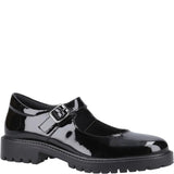 Hush Puppies AURORA Girls School Shoes Black Patent