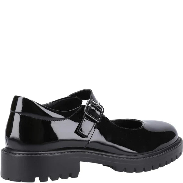 Hush Puppies AURORA Girls School Shoes Black Patent