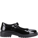 Hush Puppies AURORA Girls School Shoes Black Patent
