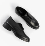 Hush Puppies ANASTASIA Girls Leather School Shoes Black