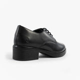 Hush Puppies ANASTASIA Girls Leather School Shoes Black