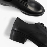 Hush Puppies ANASTASIA Girls Leather School Shoes Black