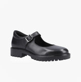 Hush Puppies AURORA Girls Leather School Shoes Black