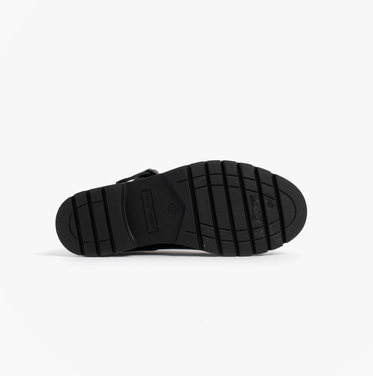 Hush Puppies FIONA Girls Leather School Shoes Patent Black