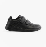 Hush Puppies MARLING Unisex Leather School Trainers Black