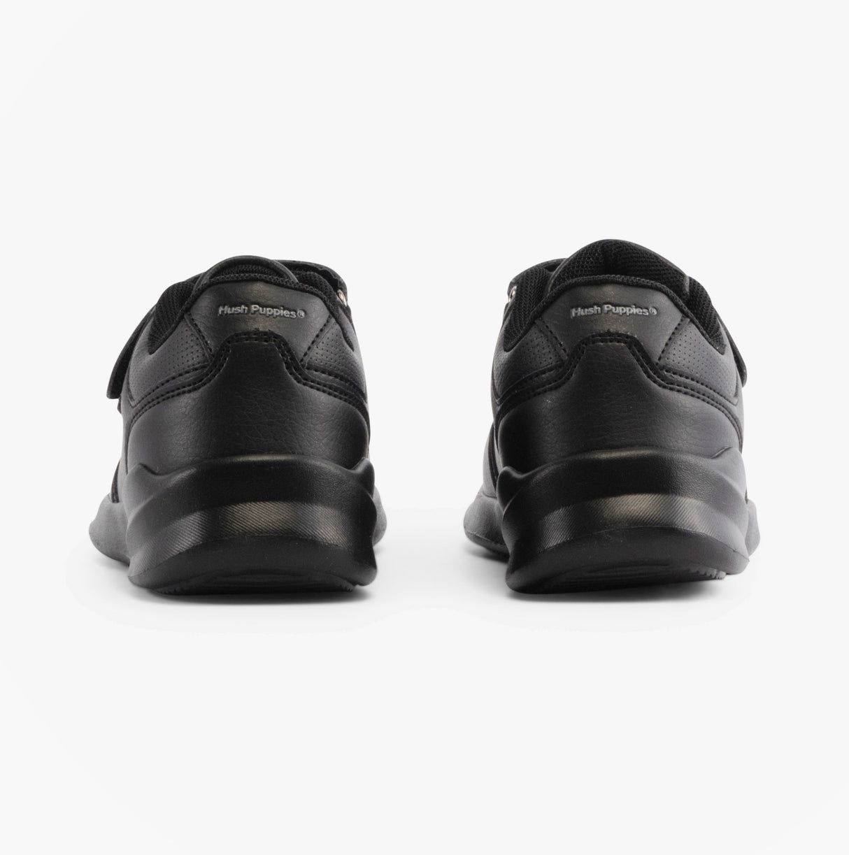 Hush Puppies MARLING Unisex Leather School Trainers Black