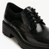 Hush Puppies MAXINE Girls School Shoes Black Patent