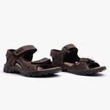 IMAC LUCAS Mens Leather Padded Sports Sandals Brown