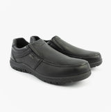 IMAC M227A Mens Casual Leather Slip-On Shoes Black