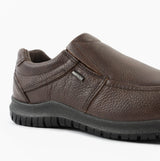 IMAC M227B Mens Casual Leather Slip-On Shoes Brown