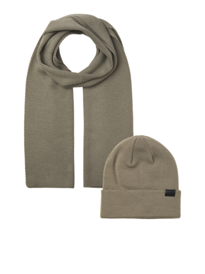 Jack & Jones JOLLY KNIT Mens Scarf & Beanie Giftset Overland Trek