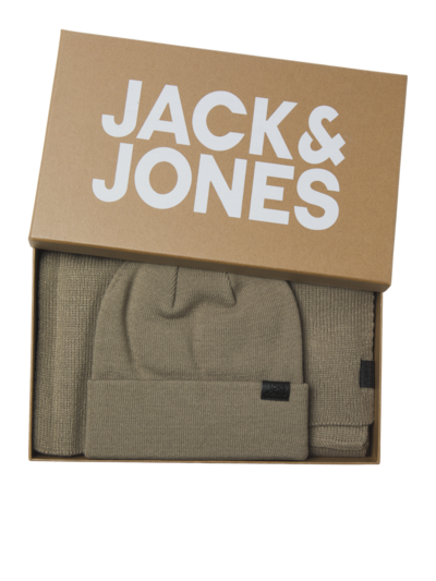 Jack & Jones JOLLY KNIT Mens Scarf & Beanie Giftset Overland Trek