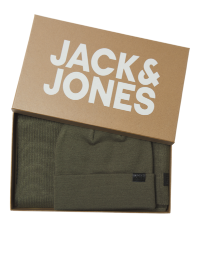 Jack & Jones JOLLY KNIT Mens Scarf & Beanie Giftset Sea Turtle