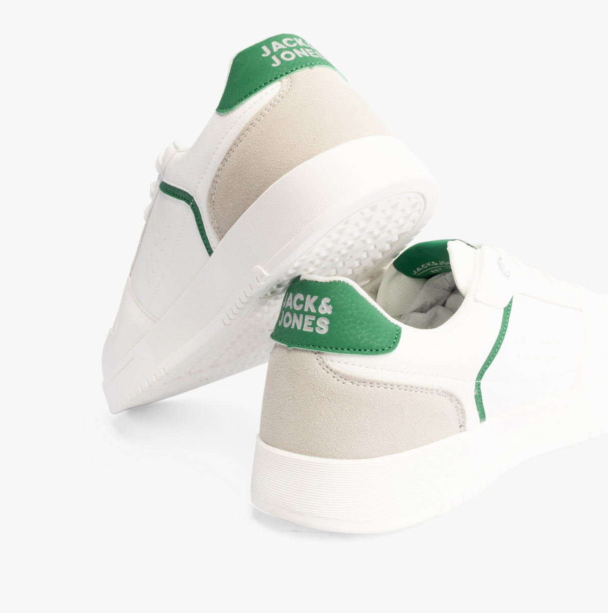 Jack & Jones EALING PU Mens Trainers White/Green