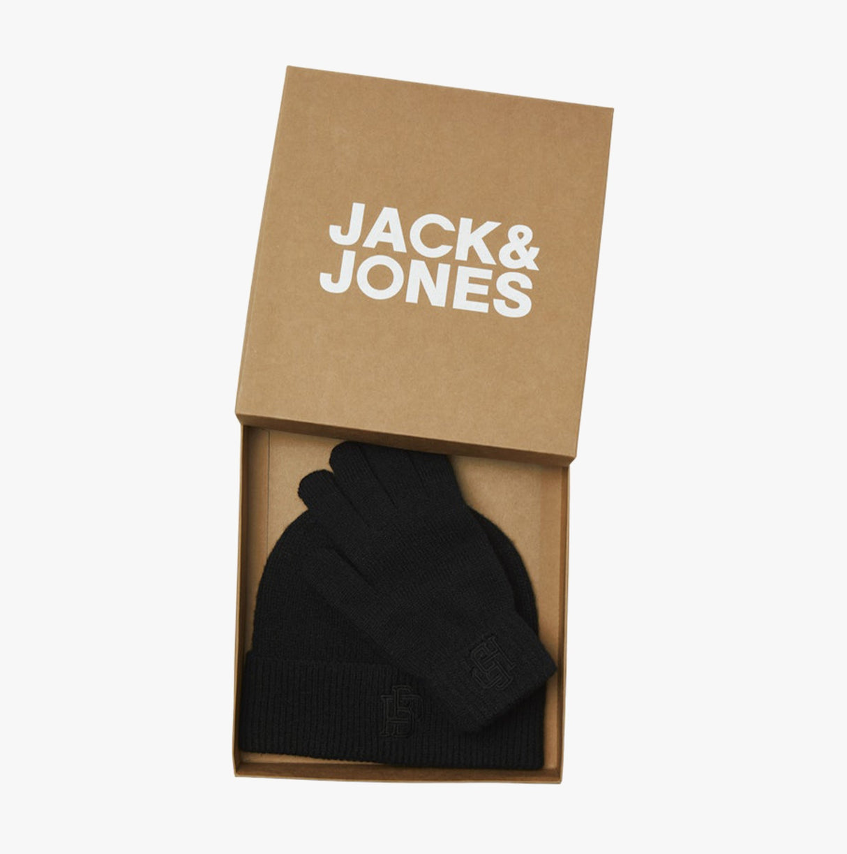 Jack & Jones TRAIN Mens Hat & Gloves Set Black