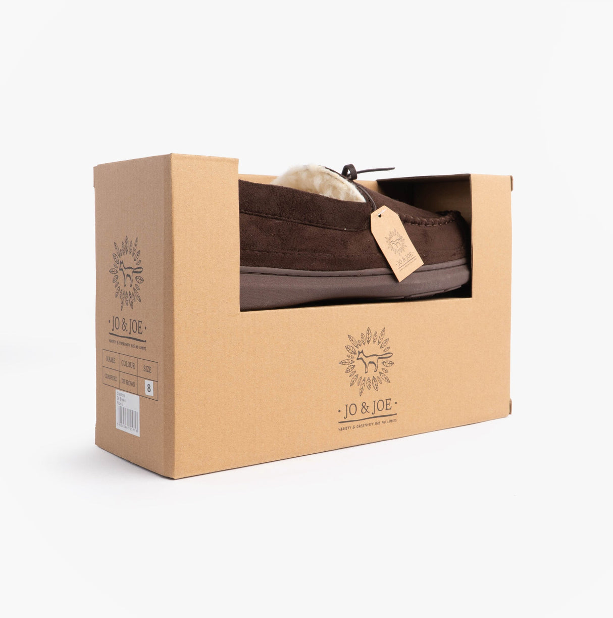 Jo & Joe CRANFORD Mens Moccasin Slippers Brown