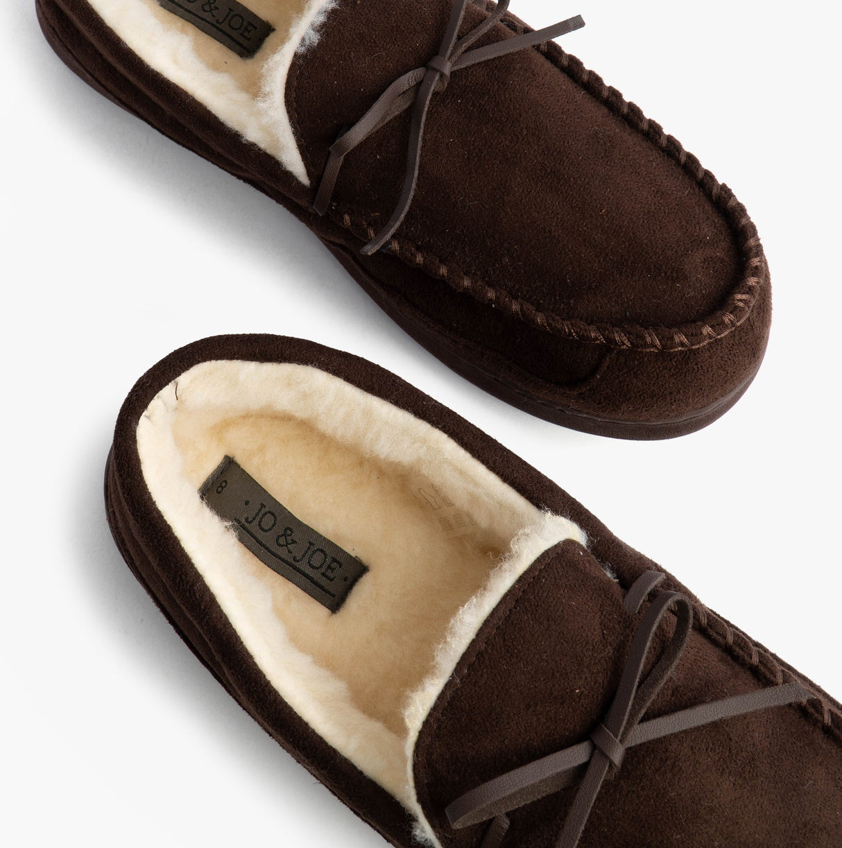 Jo & Joe CRANFORD Mens Moccasin Slippers Brown