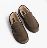 Jo & Joe GLENCOE Mens Tartan Slippers Brown