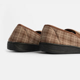 Jo & Joe GORDON Mens Full Slippers Checkered Brown