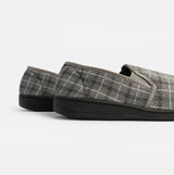 Jo & Joe GORDON Mens Full Slippers Checkered Grey