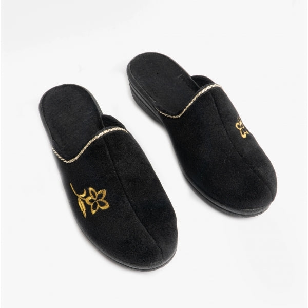 Jo & Joe HELEN Womens Wedge Heel Mule Slippers Black