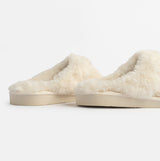 Jo & Joe HELGA Womens Mule Faux Fur Slippers Cream