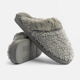 Jo & Joe HELGA Womens Mule Faux Fur Slippers Grey