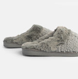 Jo & Joe HELGA Womens Mule Faux Fur Slippers Grey