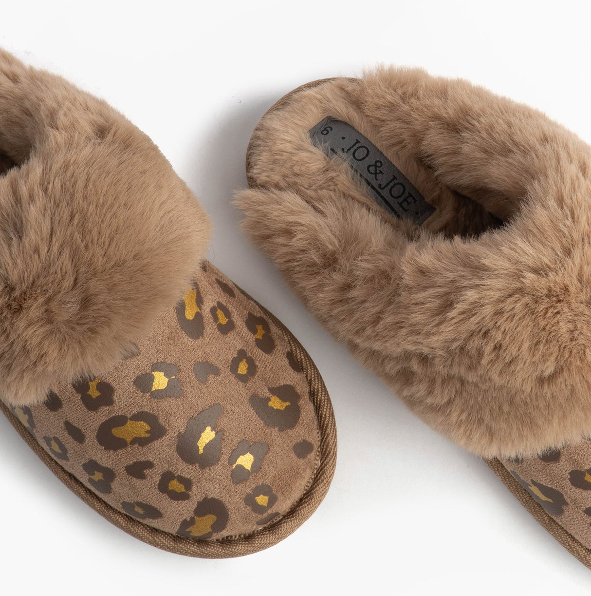 Jo & Joe MILA Womens Mule Slippers Chestnut Leopard
