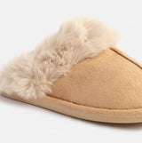 Jo & Joe SCARLETT Womens Faux Fur Mule Slippers Caramel