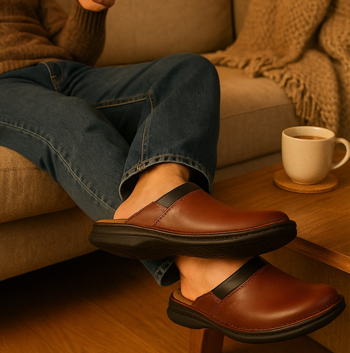 Josef Seibel MAX Mens Clogs Brandy