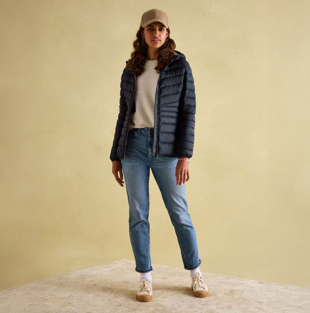 Joules KENLEY Womens Showerproof Hooded Puffer Jacket Navy