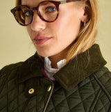 Joules ROSEWELL Womens Longline Quilted Showerproof Coat Green