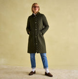 Joules ROSEWELL Womens Longline Quilted Showerproof Coat Green