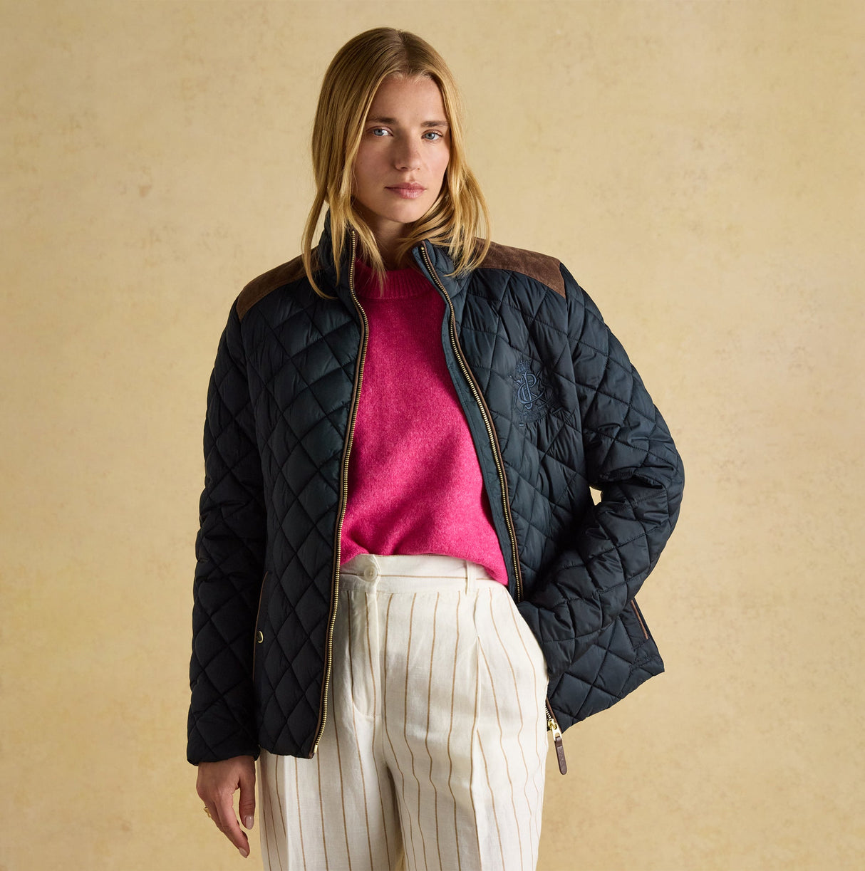 Joules BRAEMAR LUXE Womens Quilted Jacket Navy