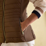 Joules BECKLEY Womens Padded Showerproof Gilet Chestnut