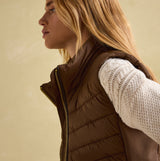 Joules BECKLEY Womens Padded Showerproof Gilet Chestnut