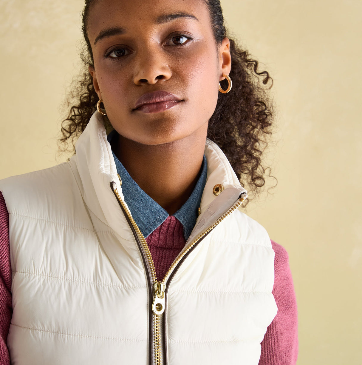 Joules BECKLEY Womens Padded Showerproof Gilet White