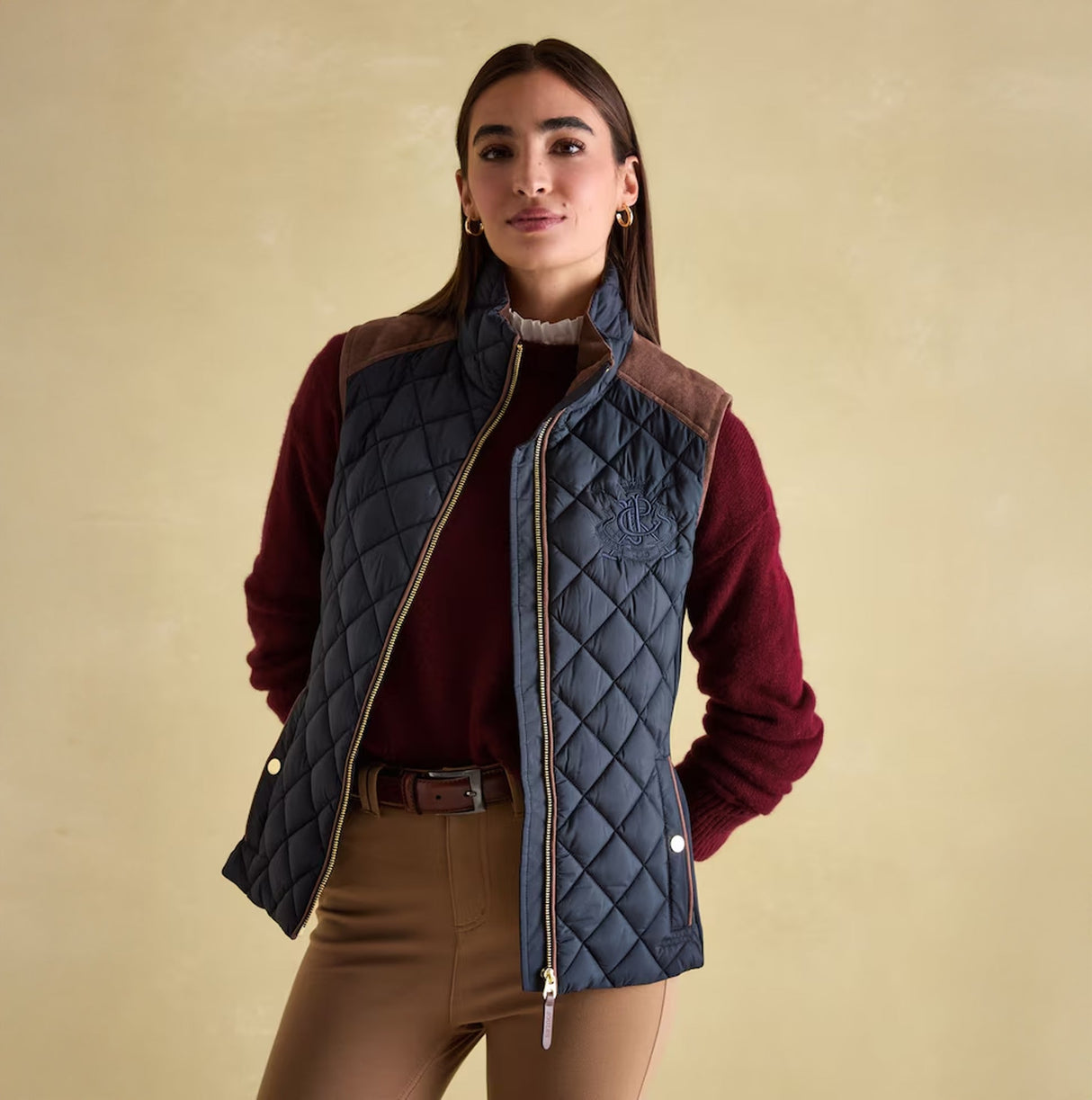 Joules BRAEMAR LUXE Womens Quilted Gilet Navy