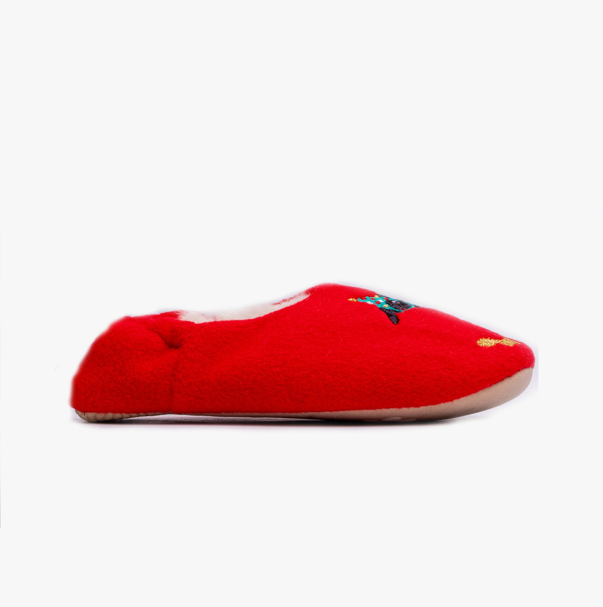 Joules SLIPPET Girls Textile Mule Slippers Christmas Dog