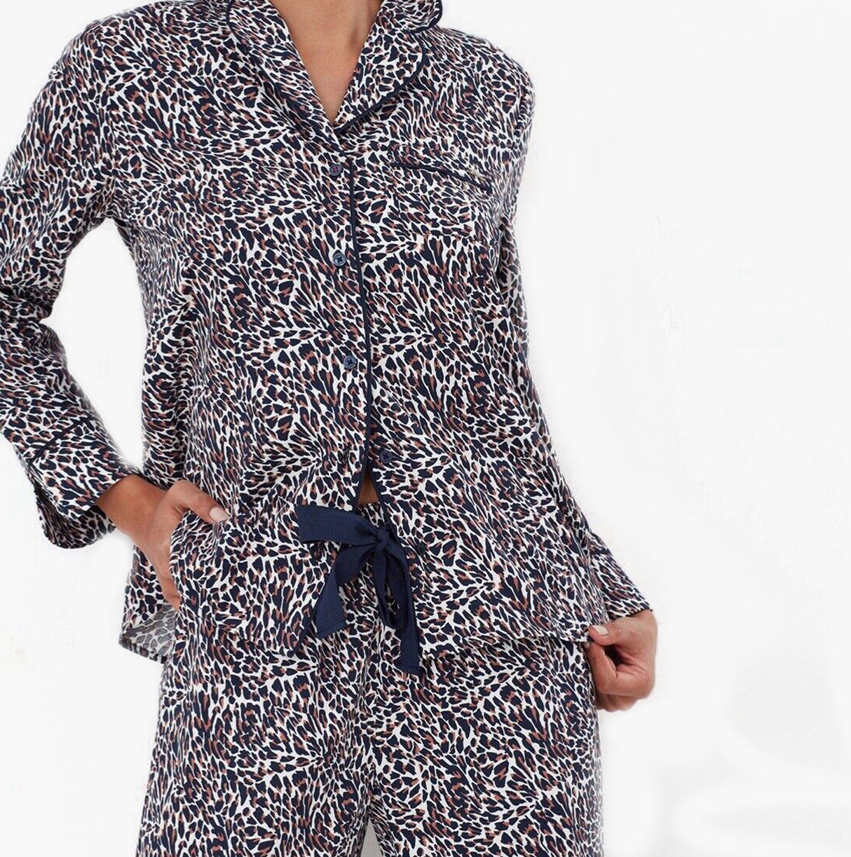 Joules SLEEPTIGHT Womens Cotton Pyjamas Creme Feather