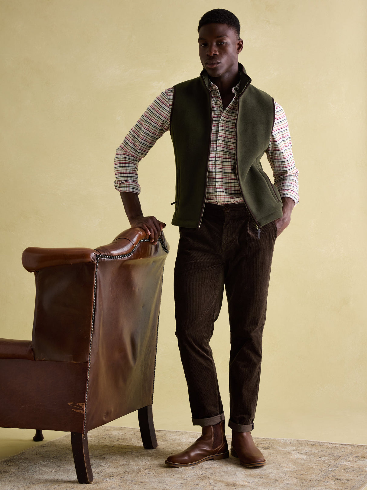 Joules GREENFIELD Mens Gilet Green