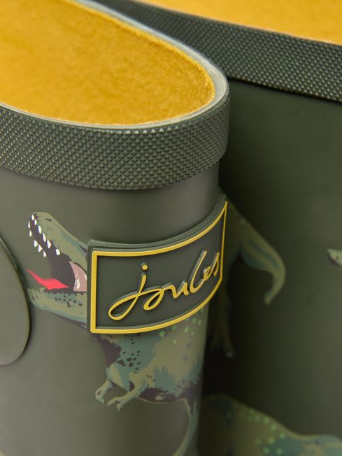 Joules JNR WELLY PRINT Boys Wellies Green Dino