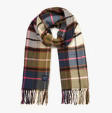 Joules LANGTREE Womens Scarf Green Pink Check