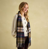 Joules LANGTREE Womens Scarf Green Pink Check