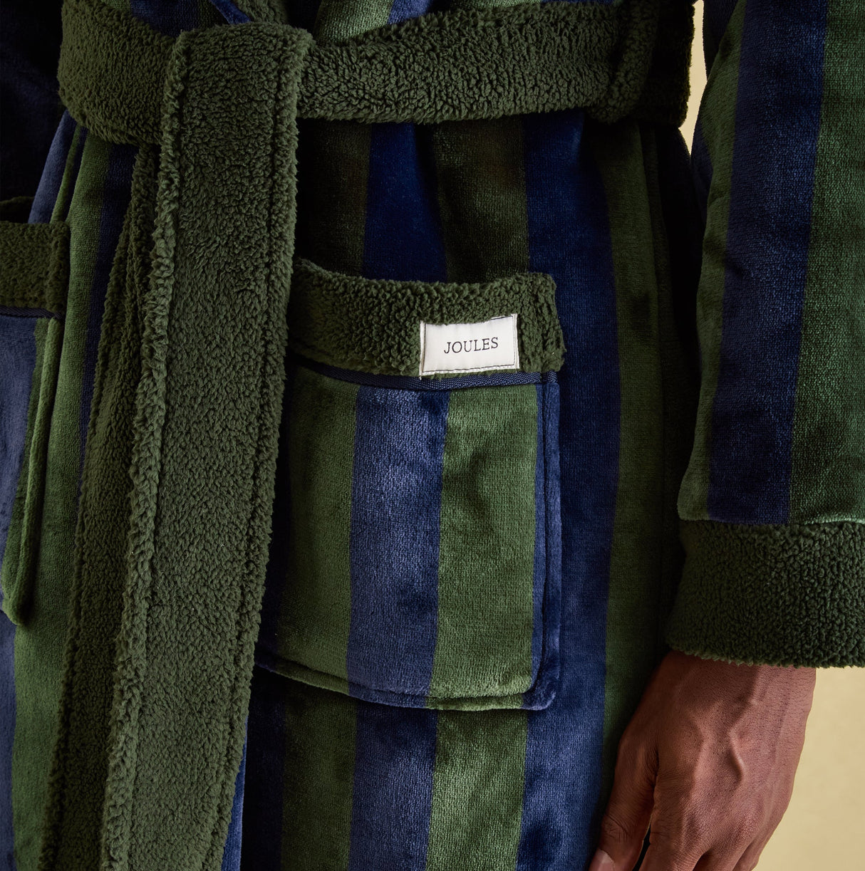 Joules MONTAGUE Mens Night Gown Navy Green Stripe