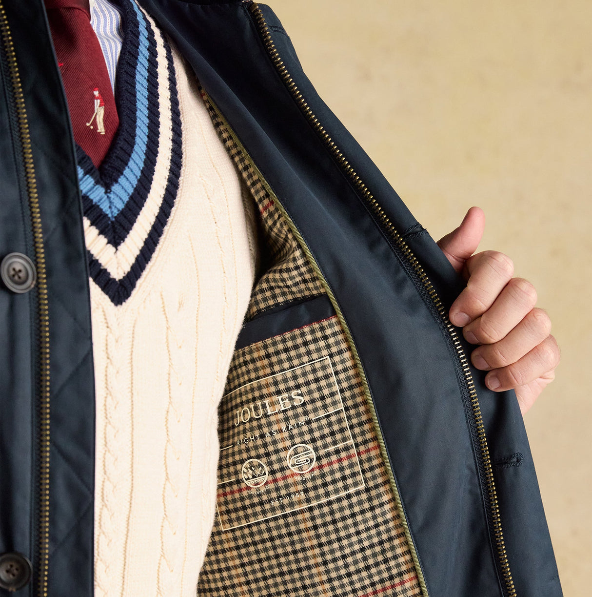 Joules SANDFORD Navy Blue Waterproof Raincoat Navy