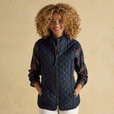 Joules Minx Womens Showerproof Quilted Gilet with Adjustable Waist Navy