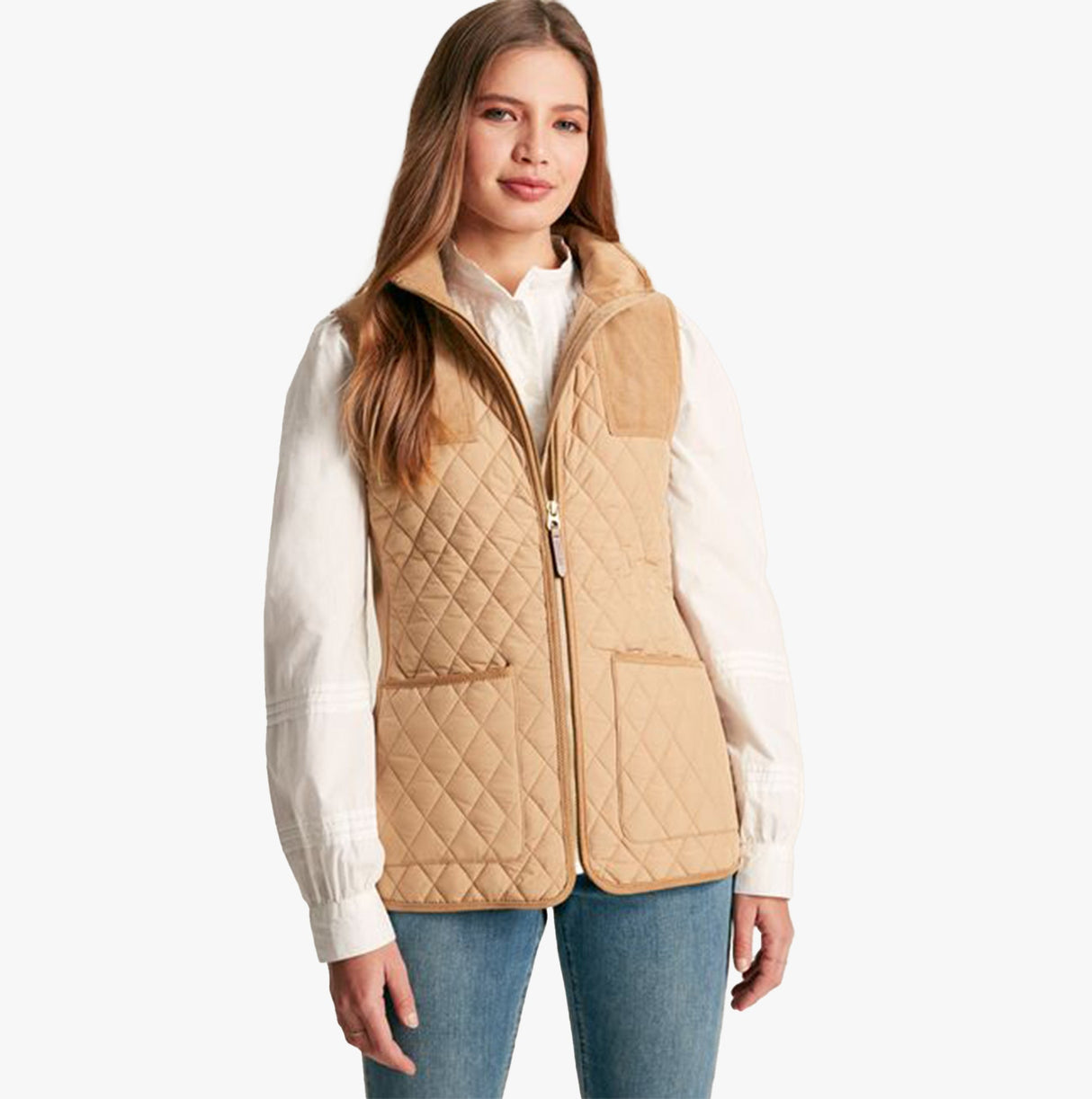 Joules STATELY Womens Quilted Gilet Beige